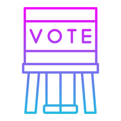 Voting Booth Line Gradient Icon