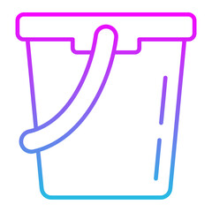 Water Bucket Line Gradient Icon