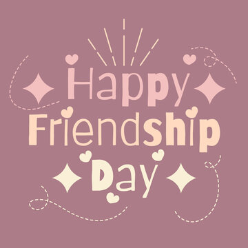 Happy Friendship Day Hand Draw Lettering