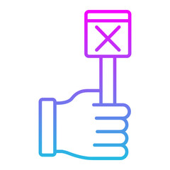 Vote No Line Gradient Icon
