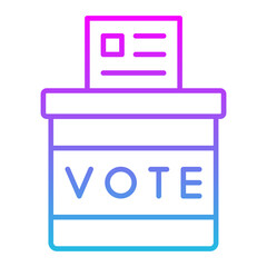 Voting Box Line Gradient Icon