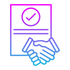 Agreement Line Gradient Icon