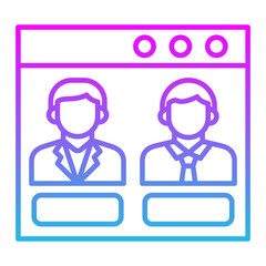 Online Voting Line Gradient Icon