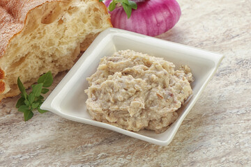 Jewish traditional cuisine herring mousse Forsmak