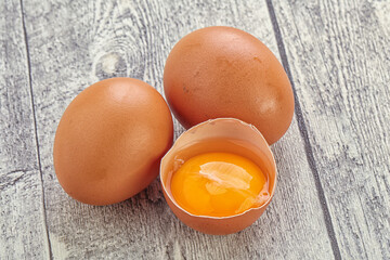 Fresh chicken Eggs with yolk