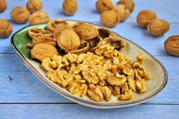 Peeled Walnuts on a plate