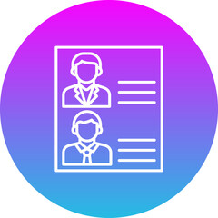 Candidates Gradient Circle Line Inverted Icon