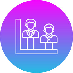 Bar Chart Gradient Circle Line Inverted Icon