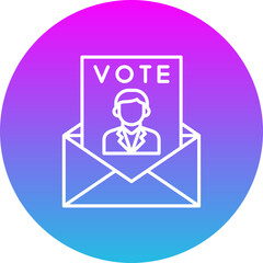 Mail Gradient Circle Line Inverted Icon