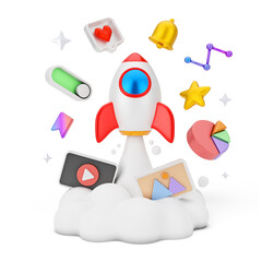 Social Media And Digital Marketing 3D Illustration