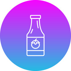 Ketchup Bottle Gradient Circle Line Inverted Icon