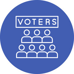Voters Multicolor Line Icon
