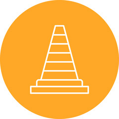Traffic Cone Multicolor Line Icon
