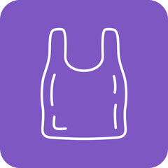 Plastic Bag Multicolor Round Corner Line Inverted Icon