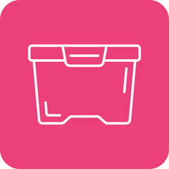 Food Container Multicolor Round Corner Line Inverted Icon