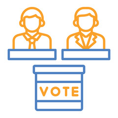 Elections Blue And Orange Line Icon