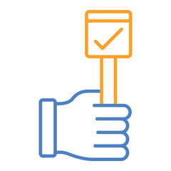 Vote Yes Blue And Orange Line Icon