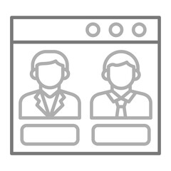 Online Voting Greyscale Line Icon