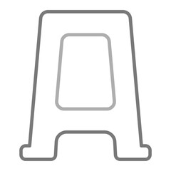Plastic Stool Greyscale Line Icon