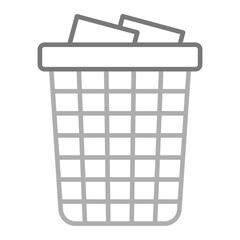 Paper Bin Greyscale Line Icon