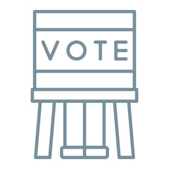 Voting Booth Multicolor Line Icon