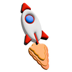 3D tranparent background rocket Fit for business Banner,finance,logo,symbol,icon,promotion,illustration,deign element,etc.