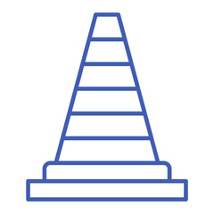 Traffic Cone Multicolor Line Icon