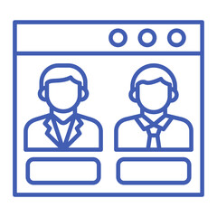 Online Voting Multicolor Line Icon