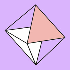 Isometric octahedron. Geometric shape.