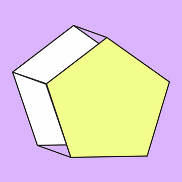 Isometric Pentagonal Prism. Geometric Shape.