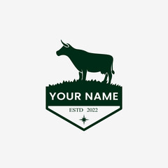 cow logo design. logo template for farm. milk. farm logo. 