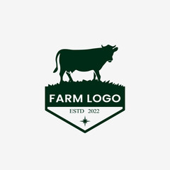 farm logo. cow logo design. logo template for farm. milk.