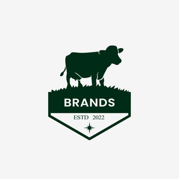 logo template for farm. milk. farm logo. cow logo design.