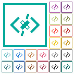 Software patch flat color icons with quadrant frames