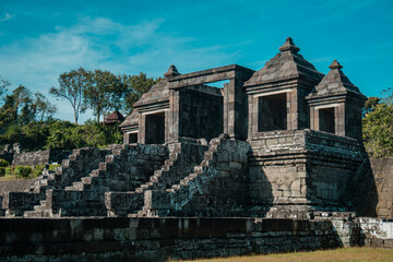 Fototapeta na wymiar Ratu Boko Temple, an ancient site in the form of a building made of rock which was a complex of the king's palace building in the 8th century