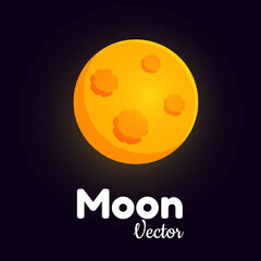 Moon Vector Flat style Design