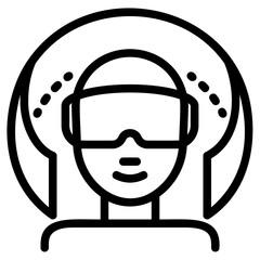 Virtual reality icon in modern style