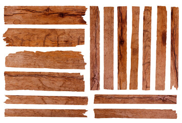 Set of Old plank of wood isolated