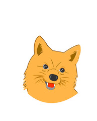 Obraz premium drawing of cute brown smile happy puppy , animal or pet concept.