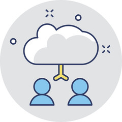 Cloud User Vector Icon