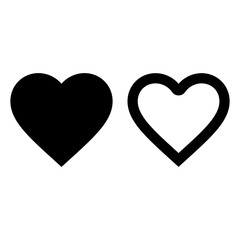 Heart icon set. Love symbol vector illustration. Like and dislike button.