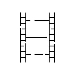 Simple line icon of Cinema Related Vector. Contains such Icons as Movie Theater, TV, Popcorn, Video Clip and more. Entertainment and film. Filmstrip