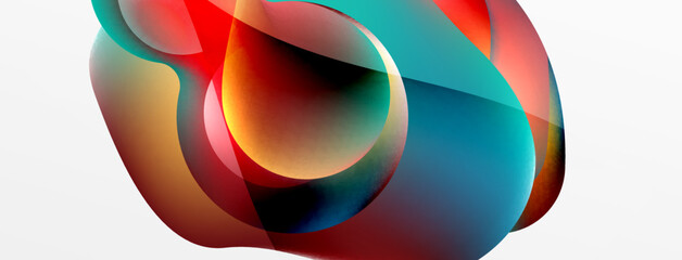 Fluid abstract background, round shapes and circle flowing design for wallpaper, banner, background or landing