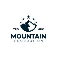 logo mountain production template illustration