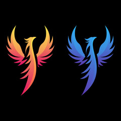 Creative phoenix logo design vector