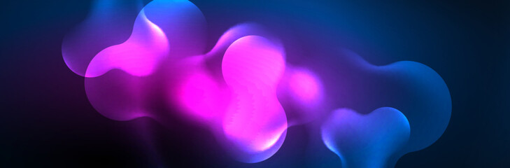 Magic neon glowing lights abstract background wallpaper design, vector illustration