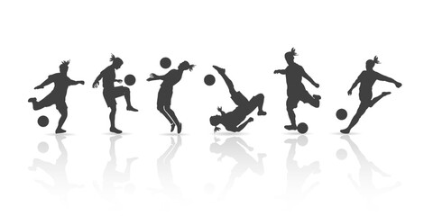 Fototapeta na wymiar football style collection, silhouette design, vector illustration