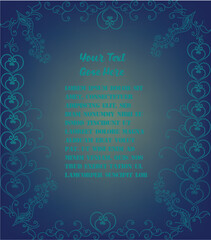 blue Christmas background with snowflakes and Invitation Card 
