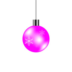 Christmas Ball with Snowflake and White background.Vector