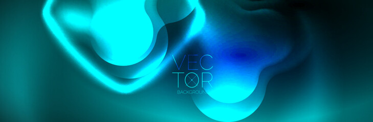 Magic neon glowing lights abstract background wallpaper design, vector illustration